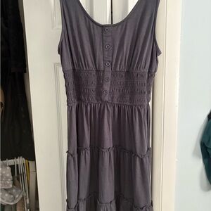 Elegant Gray Sleeveless Dress